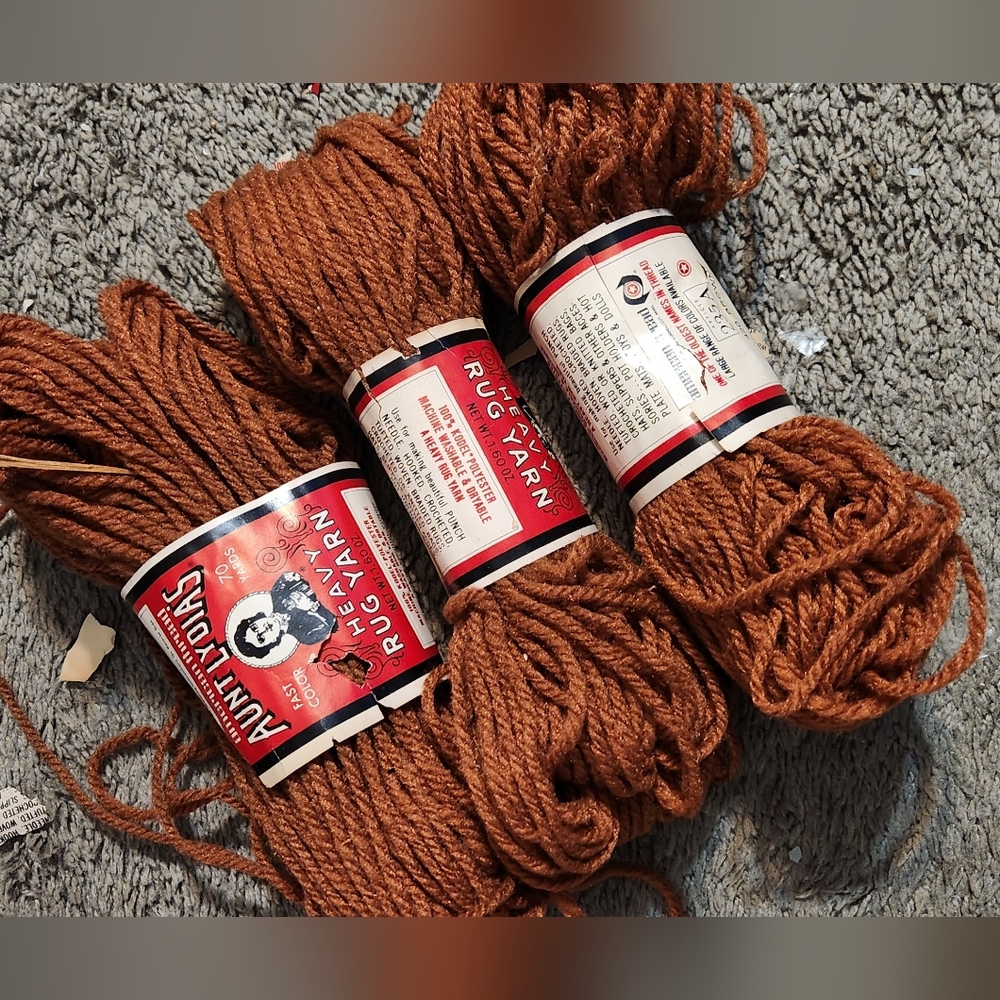 America Thread Aunt Lydia's Heavy Rug Yarn Vintage Lot Of 3